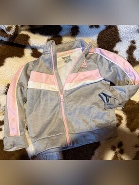 Reebok Gray & Pink Girls' Zip-Up Hoodie Jacket